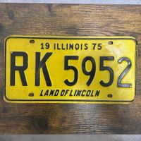 🇺🇸 1975 Vintage U.S. Autoschild - Illinois RK 5952