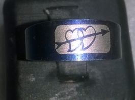 ring edelsthal,,dunckelblau,,mit 2 herzen