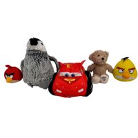 5 Plüschtiere – Heunec Pinguin, Cars, Schaffer, Angry Birds