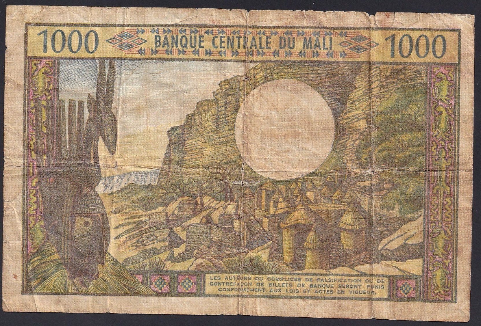 Banknoten: Mali 1000 Francs – Gebraucht aus Brugg AG von banknoten_muesli 1