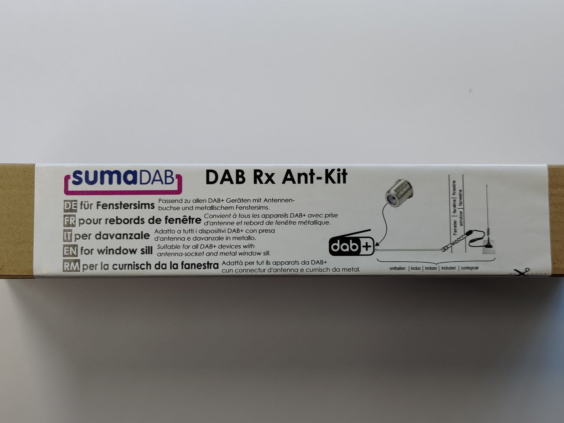 Radiocomunicazione: DAB+ Empfangsantennen-Kit Fenstersimsantenne – Nuovo e nell'imballaggio originale da Unterägeri venduto da sumatronic 2