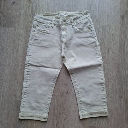 Sommer Capri Jeans in Beige, Grösse XS