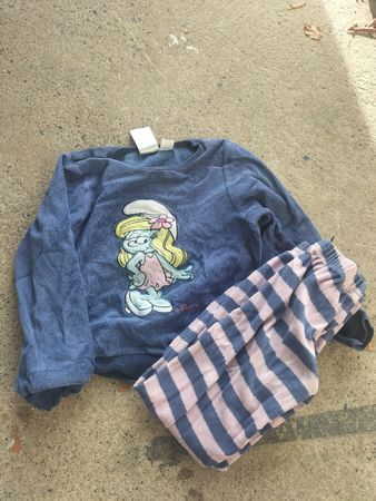 Pyjama enfant Schtroumpfette bleu rayé 110/116