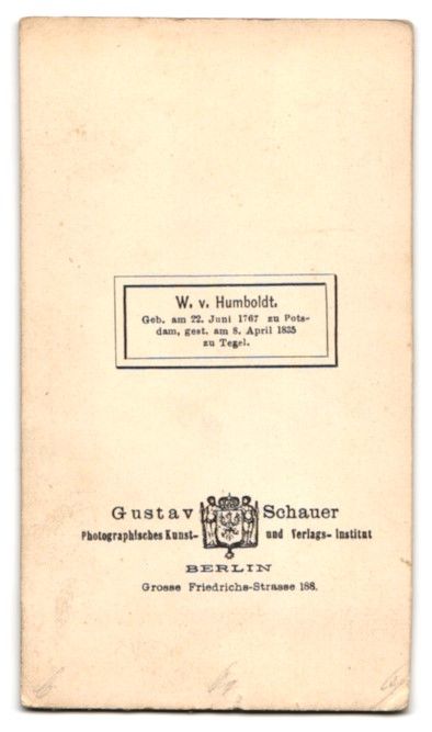 Fotografie &  Plakate: Fotografie Gustav Schauer, Berlin, Wilhe – Gebraucht aus Berlin von bartko-reher 1