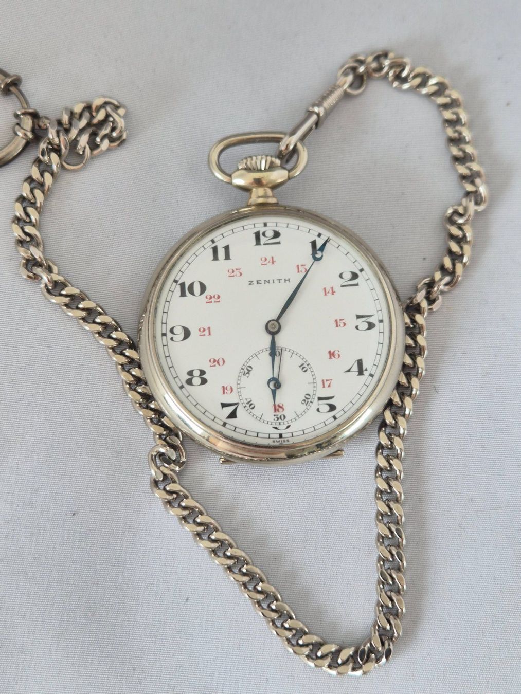 Zenith Orologi: Zenith Taschenuhr metal-Blanc – Usato da Chabrey venduto da Horology 1