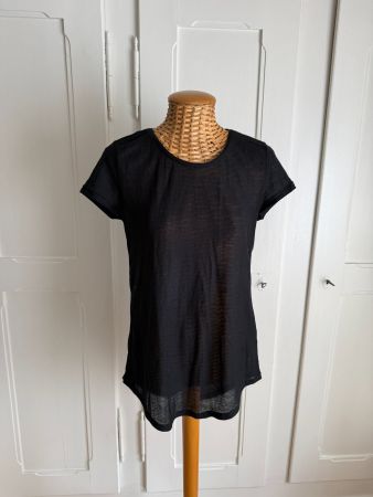 Longshirt schwarz transparent XS