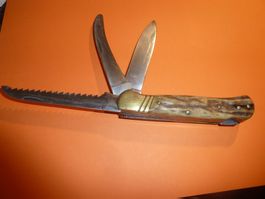 JAGUAR Jagdmesser mit Hirschhornschale Säge und Klinge