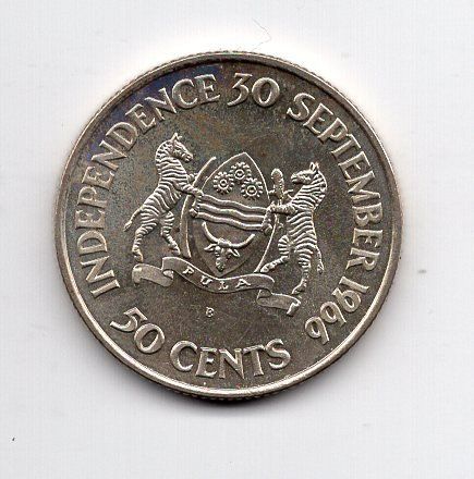 Tutti le monete: (757) Botswana 1966, 50 Cents, top stgl – Usato da Rüthi (Rheintal) venduto da erdnuessli1
