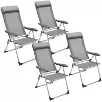 Gartenstühle 4 Stück – Aluminium Silber