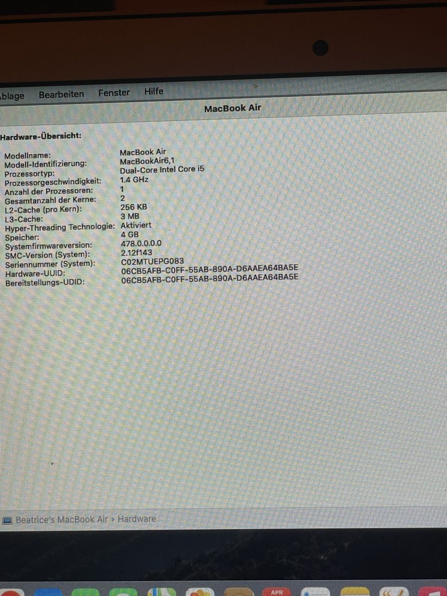 Apple Notebook: MacBook Air 11", 2014, i5, 4GB RAM – Usato da Wilderswil venduto da bwe_69gc 5