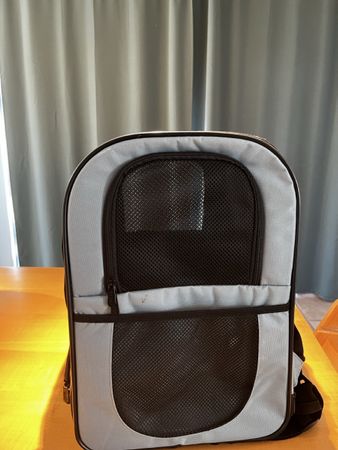 Haustier Rucksack grau für kleine Tiere gebraucht