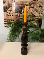 Kerzenständer aus Holz mit Kerze Vintage