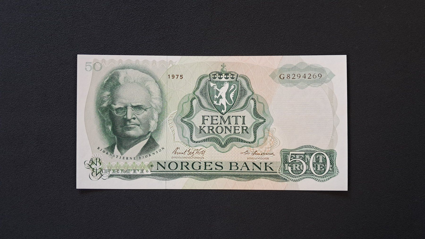 Banconote: Norwegen 50 Kronur 1975 Unc – Nuovo e nell'imballaggio originale da Lufingen venduto da E-Auktion