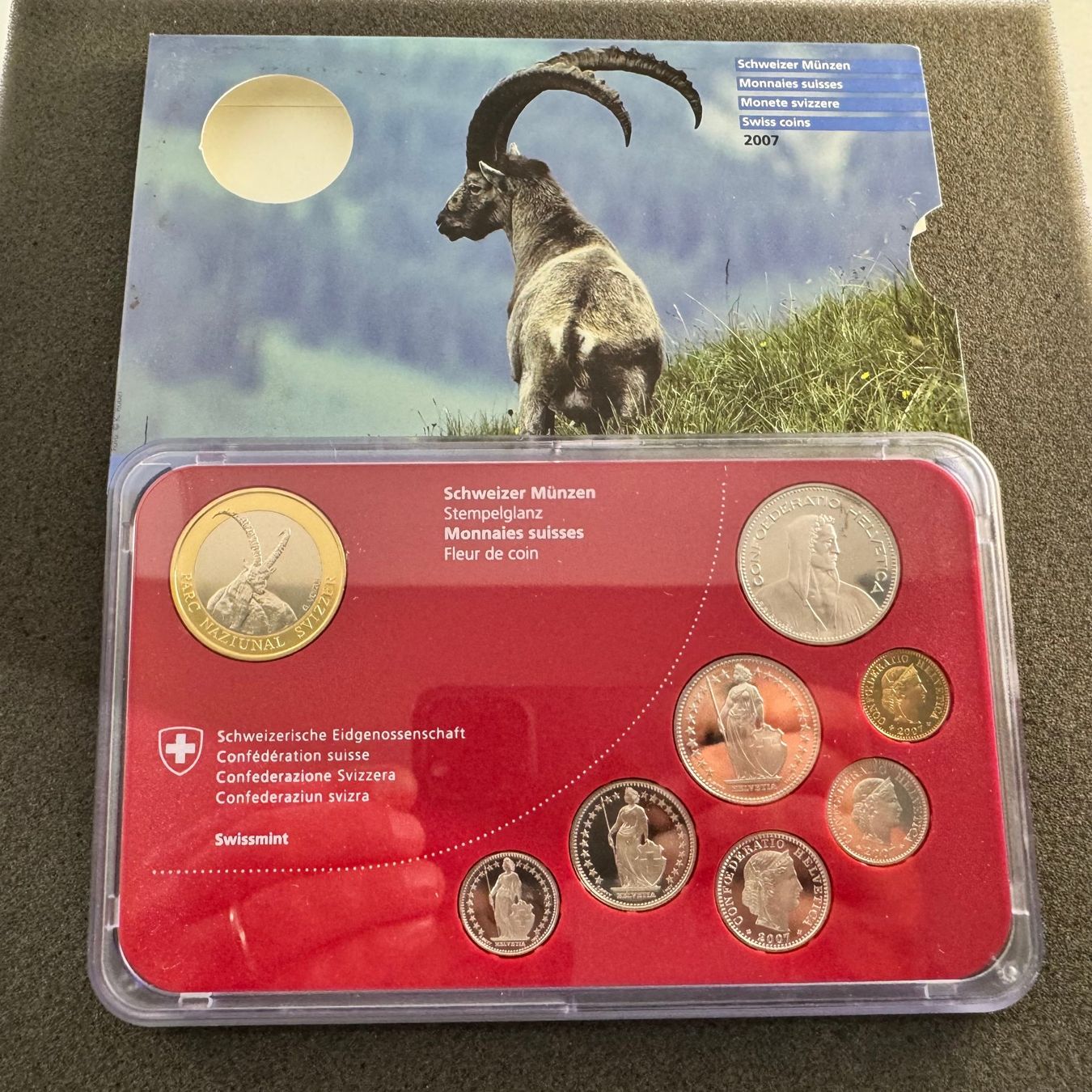 Tutti le monete: Münzsatz Schweiz Steinbock 2007 stgl – Usato da Reitnau venduto da Coinhouse