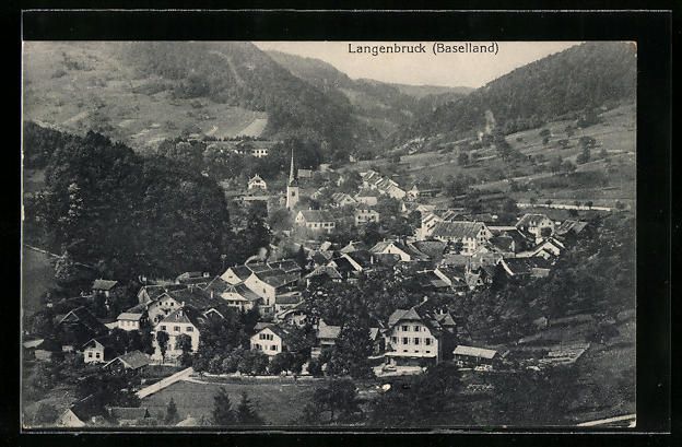 Cartoline postali: AK Langenbruck, Totalansicht, 1919 – Usato da Berlin venduto da bartko-reher