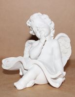 Weisser Engel, Cherub Figur, Gipsfigur Deko Engelchen Les...