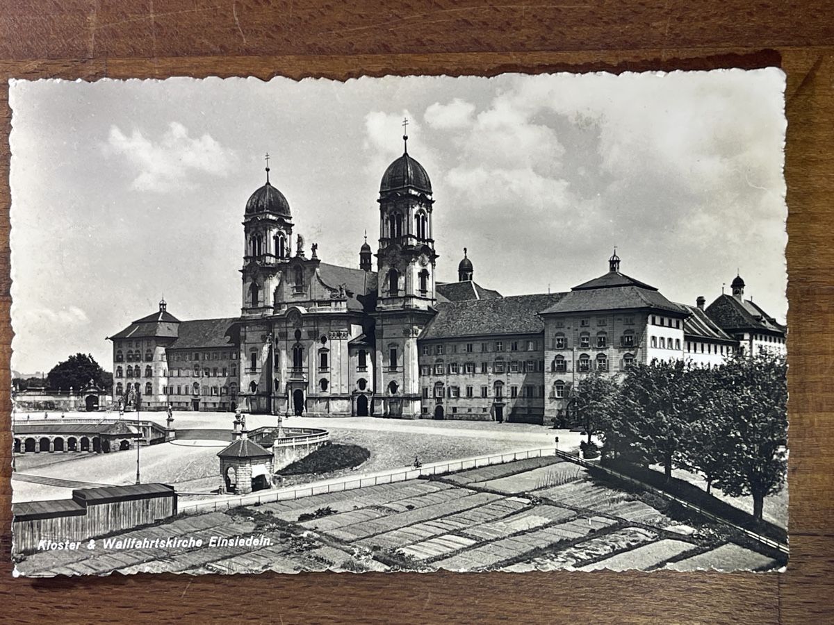 Cartoline postali: Kloster Einsiedeln, 1940 – Usato da Strengelbach venduto da Aschatan5