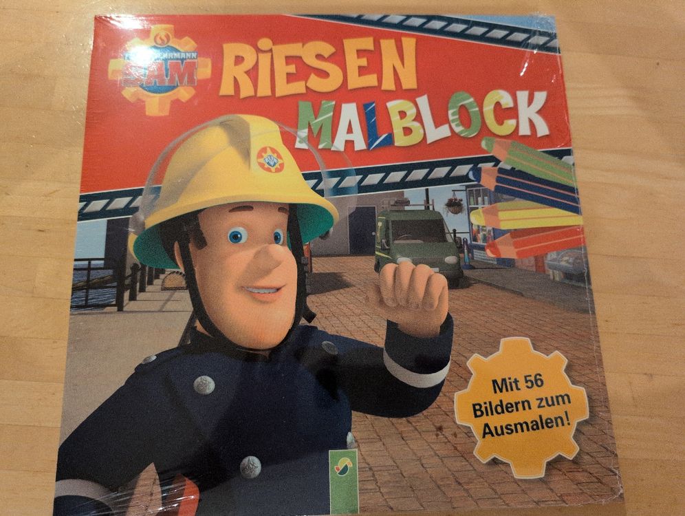 Feuerwehrmann Sam Riesen Malblock, 56 Ausmalbilder OVP (Neu und ...