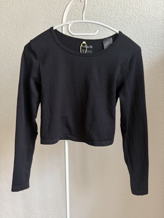 Top de sport manches longues noir H&M, t.L/40