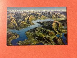 Postkarte Lago Maggiore mit Alpen Aussicht alt