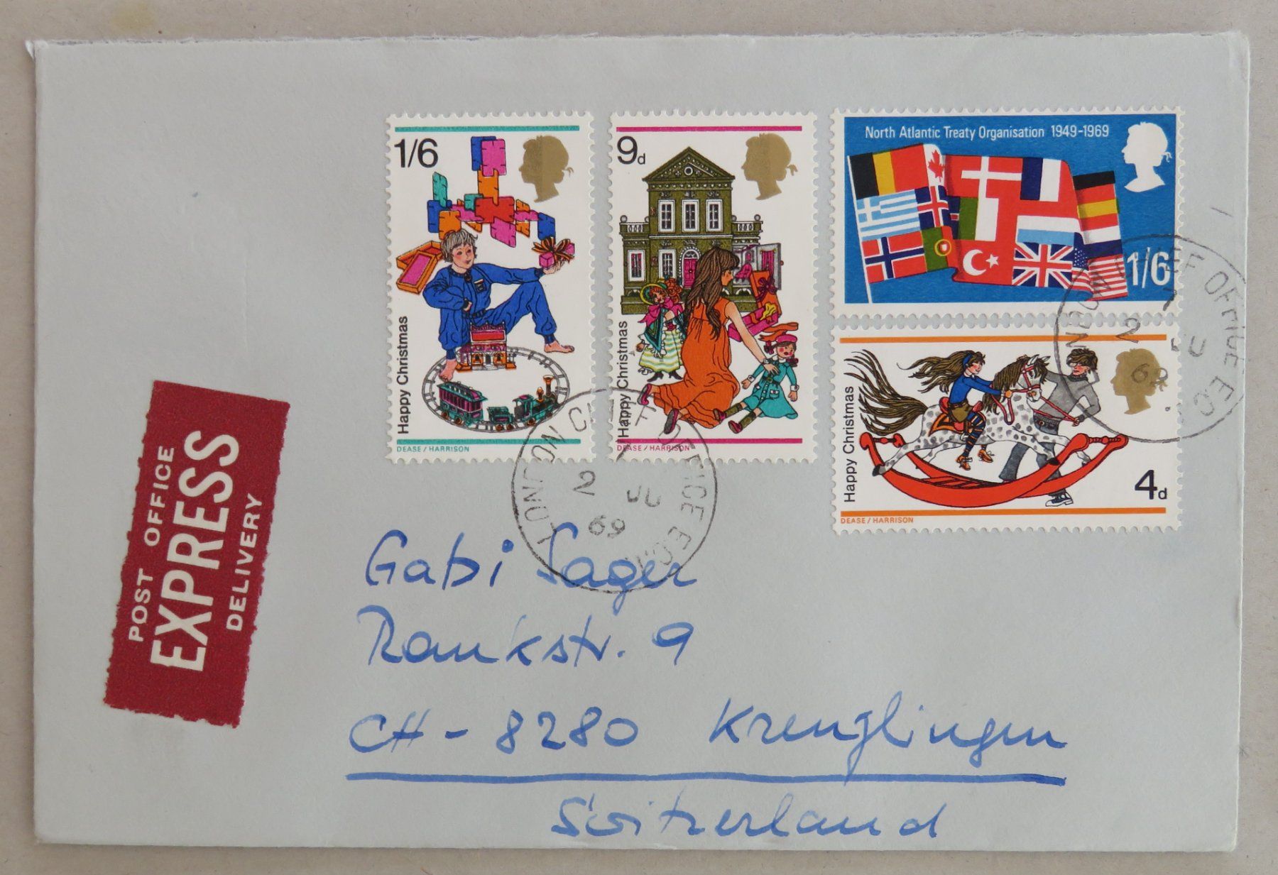 Tous les timbres: 6 Briefe England 1969 – D'occasion à Kreuzlingen par Koi4 1