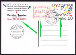 ATM 10_COMBO!_Sonder-ATM BASLER TAUBE auf SONDER-POSTKARTE !