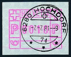 ATM 4 Vollstempel Frühdatum 07.07.1981 Hochdorf
