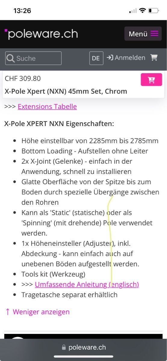Hometrainer: X-Pole XPERT Poledancestange – Gebraucht aus Bern von lyn_5nxf 3