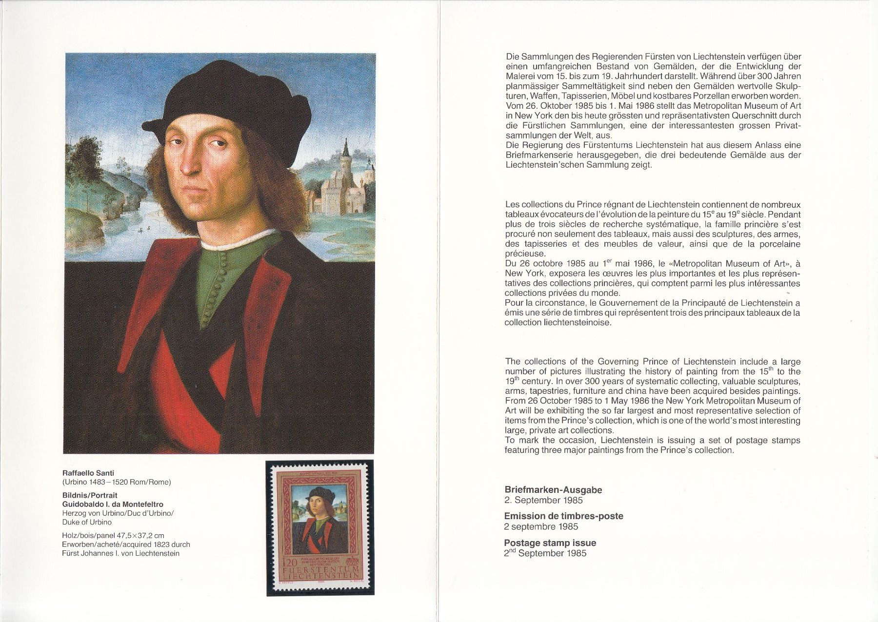 Tutti i francobolli: LBK 821 - 823 in Kunstmappe – Usato da Bürglen TG venduto da StampGraf 2