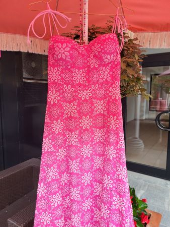 Sommerkleid pink gemustert Gr. M, leichte Baumwolle,
