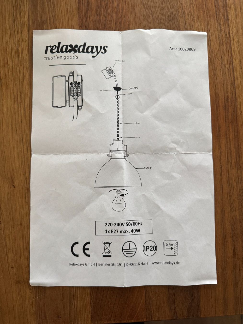 Lampadari & plafoniere: Hängeleuchte Relaxdays – Nuovo e nell'imballaggio originale da Uhwiesen venduto da sepp357 2