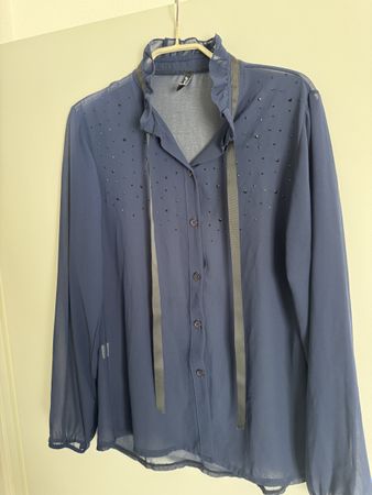 Elegante dunkelblaue Red-Line Damenbluse, Gr. S