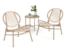 Balkonmöbel-Set mit Tisch und 2 Stühlen kamelbraun TERRAVO