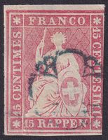 24A3, seltene blaue Genfer Rosette auf Strubel, Befund