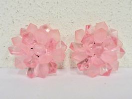 Vintage Ohrclips Clips Ohrschmuck Pink 60er 70er 80er Jahre