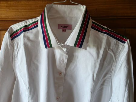 edle Damen Bluse Hemd weiss franz. Gr.46 - XOOS