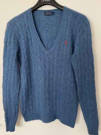 Polo Ralph Lauren 90% Merino 10% Kaschmir Pullover Gr M blau