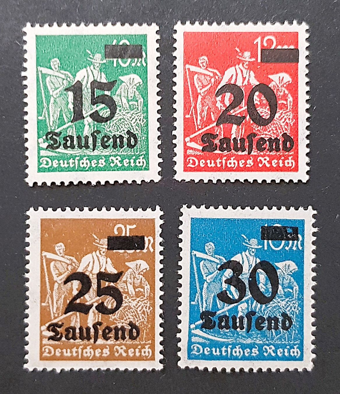 Tutti i francobolli: 1923 Deutsches Reich Inflationsmarken Arbeiter – Nuovo (secondo la descrizione) da Winterthur venduto da Saba1972