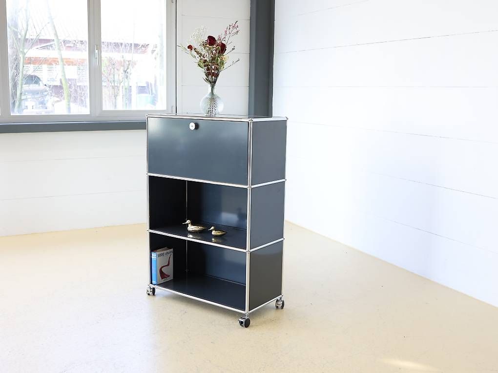 USM Scaffali: USM Haller Highboard in Anthrazitgrau 1x3 – Usato da Meinisberg venduto da atelier_TILIJA 1