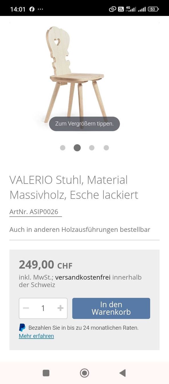 Sedie: Chaise rustique en bois massif – Usato da Bienne venduto da Daniel_Schader 2