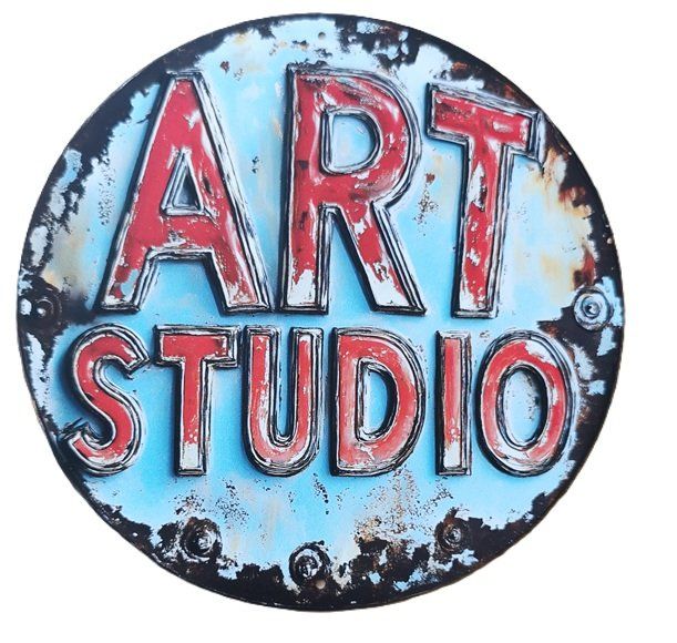 Schilder: ART STUDIO - Blechschild  (neu/OVP) – Neu und originalverpackt aus Wilen b. Wollerau von morethanmusic