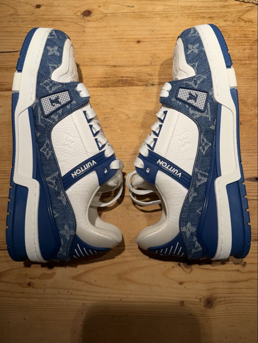 Louis Vuitton Scarpe da uomo: Louis Vuitton LV Trainer Monogram Denim White Blue – Nuovo (secondo la descrizione) da Adliswil venduto da Parosek 3