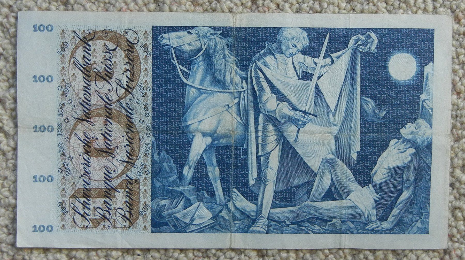 Banconote: 100 FRANKEN BANKNOTE 1961 – Usato da Bern venduto da Mekongbeach 1