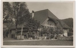 LANDWIRTSCHAFT/BAUERNHAUS 1930 mit Fuhrwerk Heidbühl BE