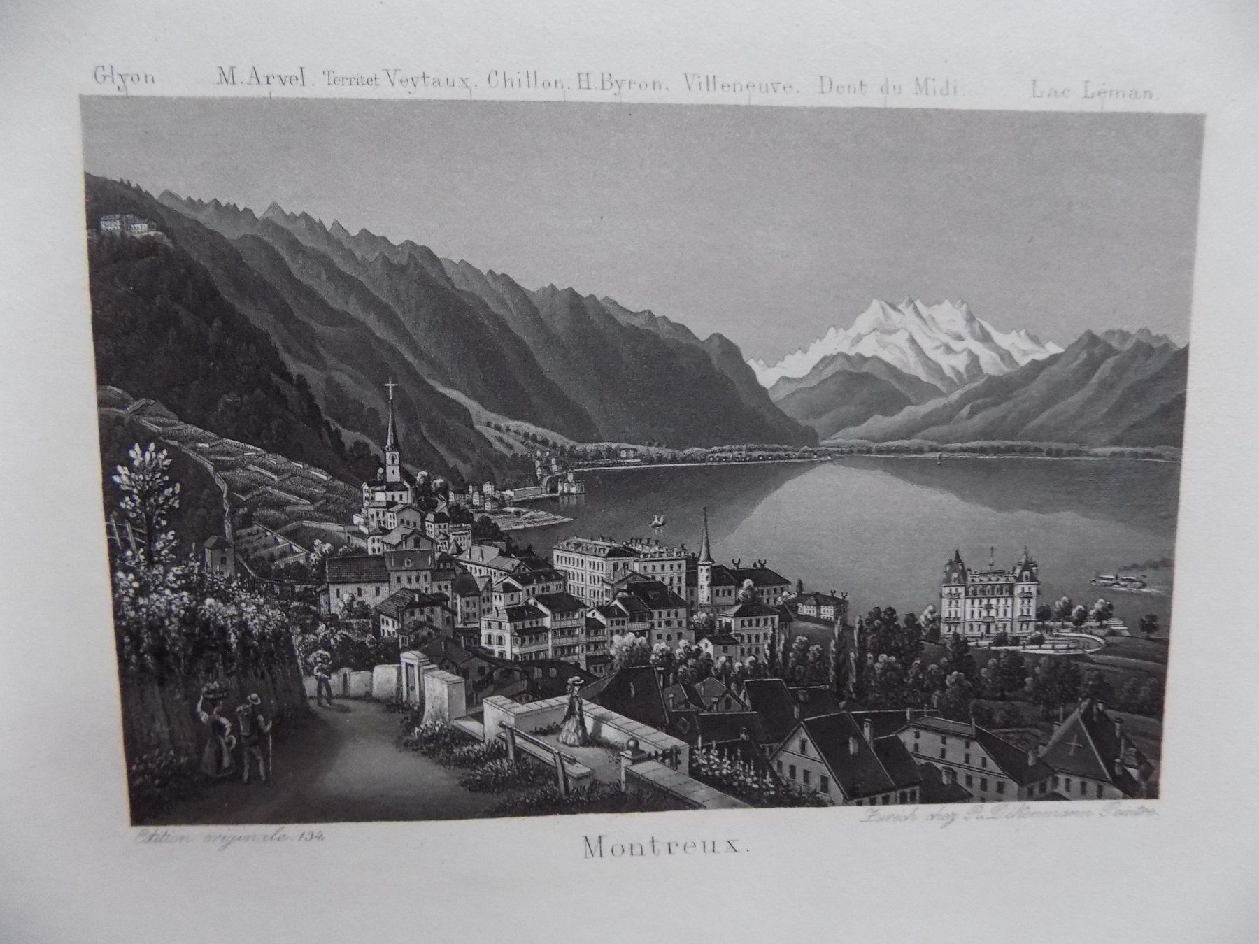Incisioni: Montreux Glion Dent du Midi – Usato da Risch venduto da Antikfee 2