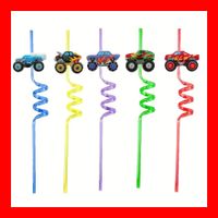 5 x Strohhalm Monster Truck Auto Kindergeburtstag Jepp 4 x 4