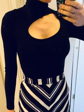 Sexy black long sleeve top XS/34