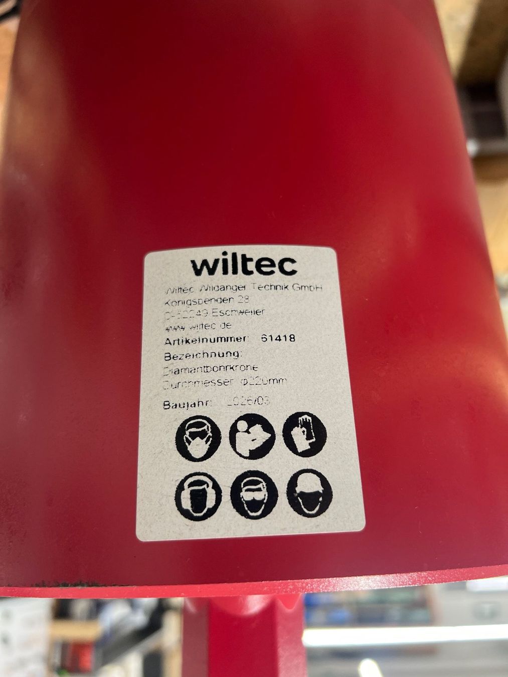 Tutti gli attrezzi: Wiltec Diamantbohrkrone 220 mm – Usato da Bern venduto da BaernerBrocki 1