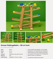 Grosse Holzkugelbahn - 68 cm hoch