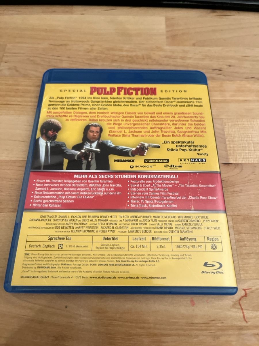Alle DVDs: Pulp Fiction Blu Ray  – Gebraucht aus Sargans von pat_lqj7 1